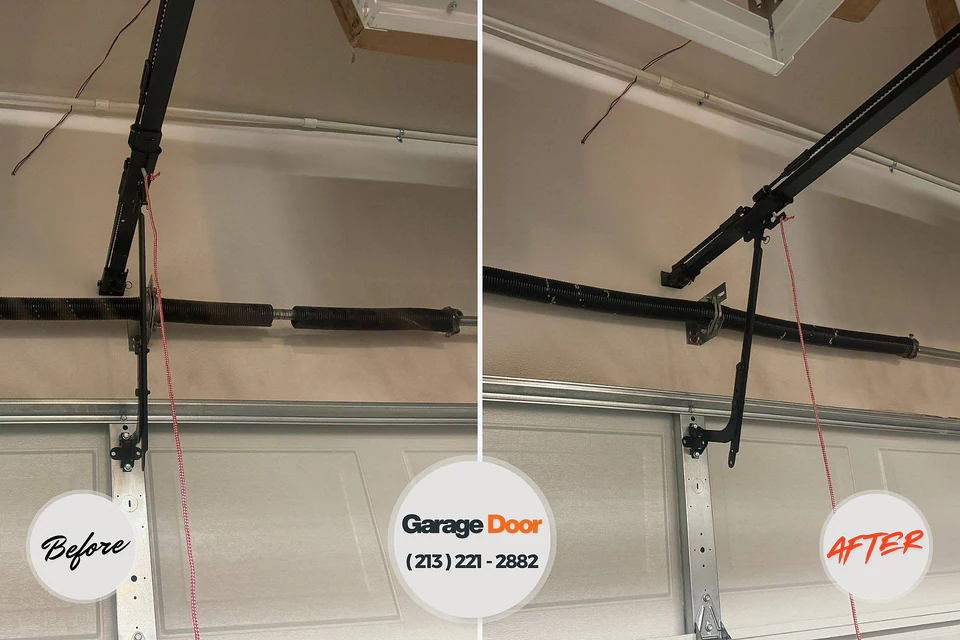 Before and after: garage door repair Cave Springs, AR